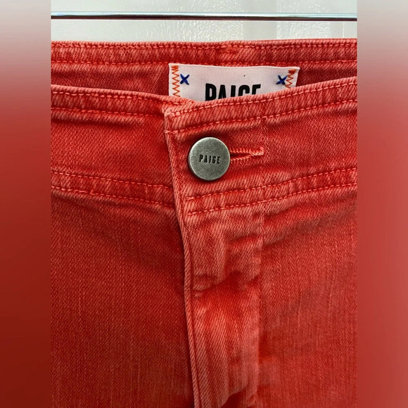 Paige Nellie Orange Wide Leg Cropped Pants size 30 Colorful Feminine Maximalist - Picture 3 of 8